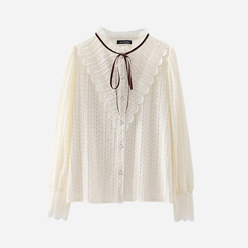 DEMO Home Lace Detail Blouse